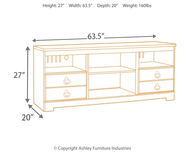 Willowton LG TV Stand w/Fireplace Option