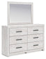 Cayboni King Panel Bed with Mirrored Dresser, Chest and 2 Nightstands