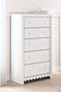 Mollviney Twin Panel Bed with Mirrored Dresser, Chest and 2 Nightstands