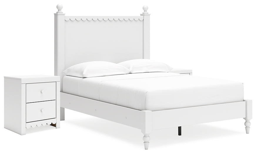 Mollviney Full Panel Bed with 2 Nightstands