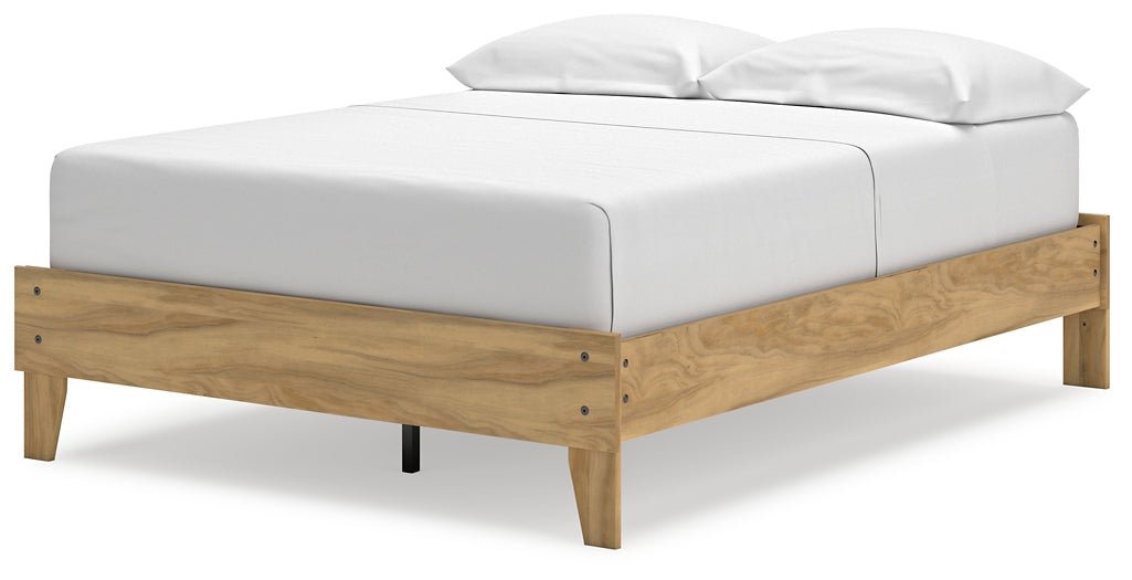 Bermacy Full Platform Bed with Dresser, Chest and 2 Nightstands