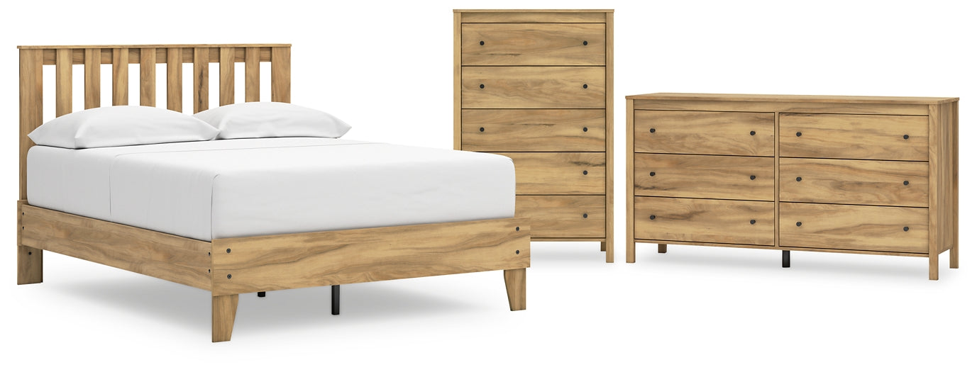 Bermacy Full Platform Panel Bed with Dresser and Chest