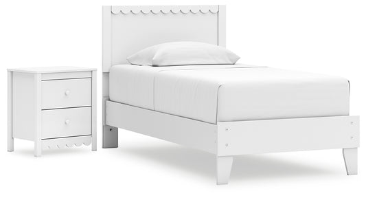 Hallityn Twin Panel Platform Bed with Nightstand