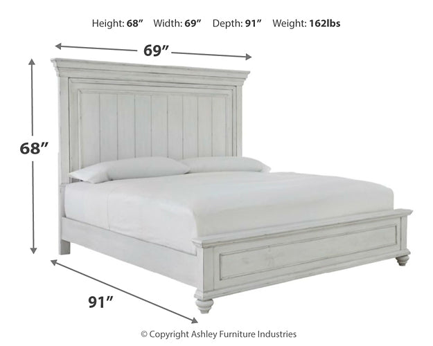 Kanwyn Queen Panel Bed with Mirrored Dresser, Chest and Nightstand