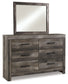 Wynnlow King Panel Bed with Mirrored Dresser and 2 Nightstands