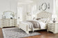 Arlendyne Queen Upholstered Bed with Mirrored Dresser, Chest and 2 Nightstands