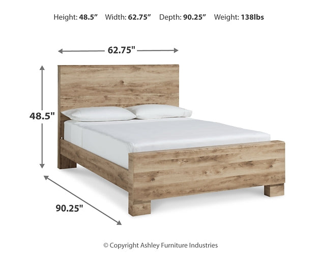 Hyanna Queen Panel Bed with Mirrored Dresser