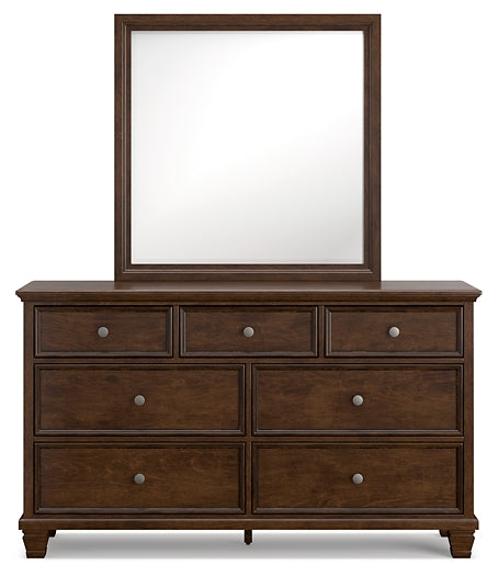 Danabrin King Panel Bed with Mirrored Dresser, Chest and Nightstand