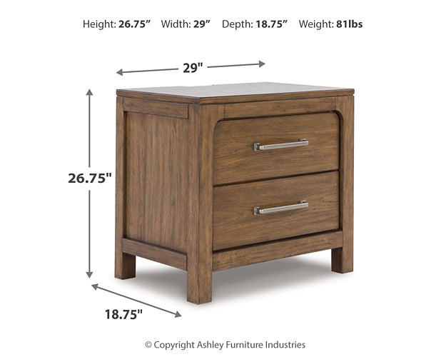 Cabalynn King Panel Bed with Storage with Mirrored Dresser and 2 Nightstands