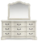 Arlendyne Queen Upholstered Bed with Mirrored Dresser, Chest and Nightstand