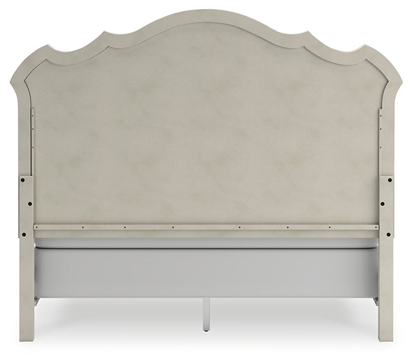 Arlendyne King Upholstered Bed with Mirrored Dresser and Chest